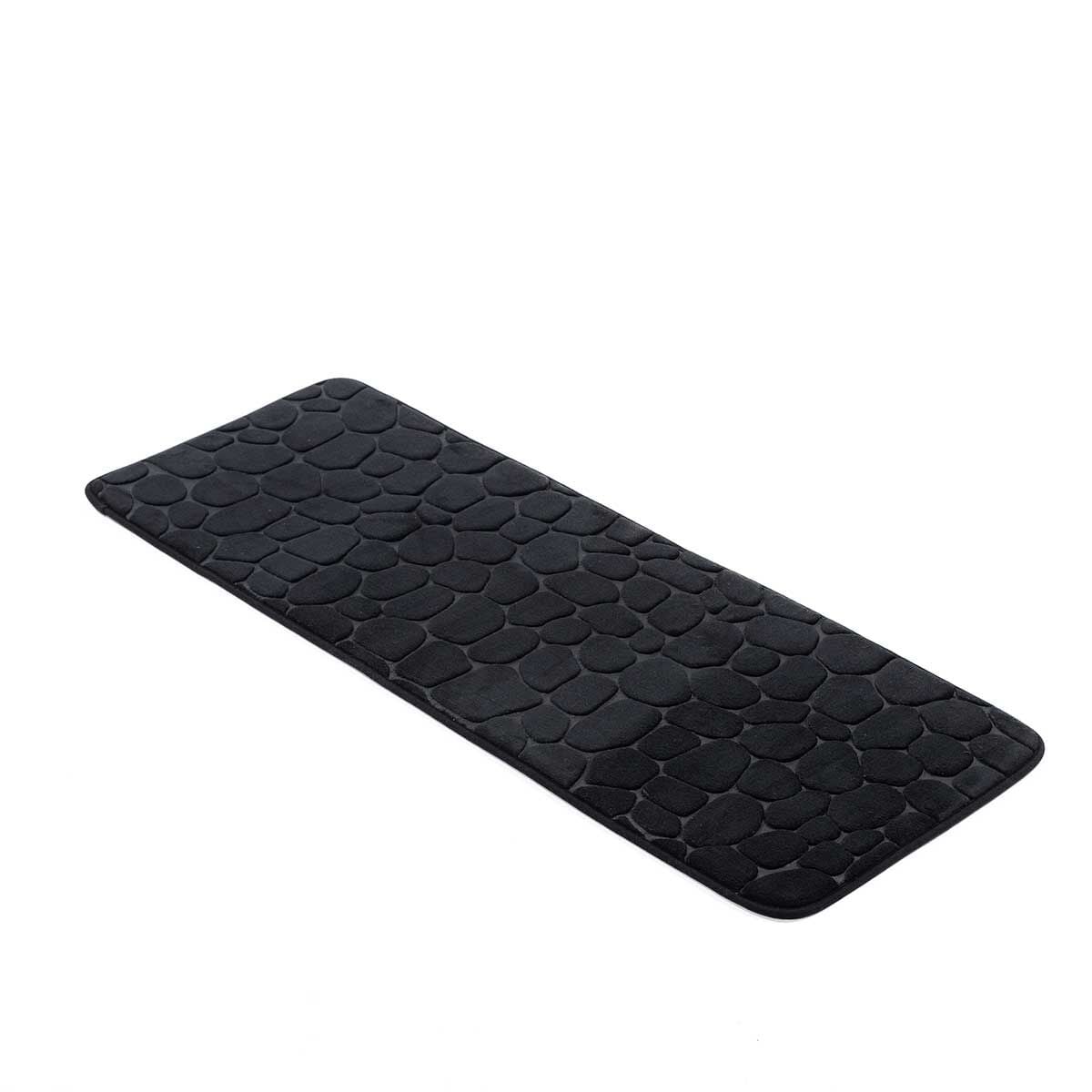 Tapete wc microfibra MEMOIRE preto 45x120cm, , large