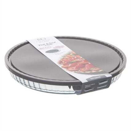 Tarteira em vidro com tampa 27cm, , large