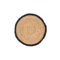 Mantel individual con flecos negro 38cm