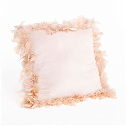 Cushion light pink in velvet, , large