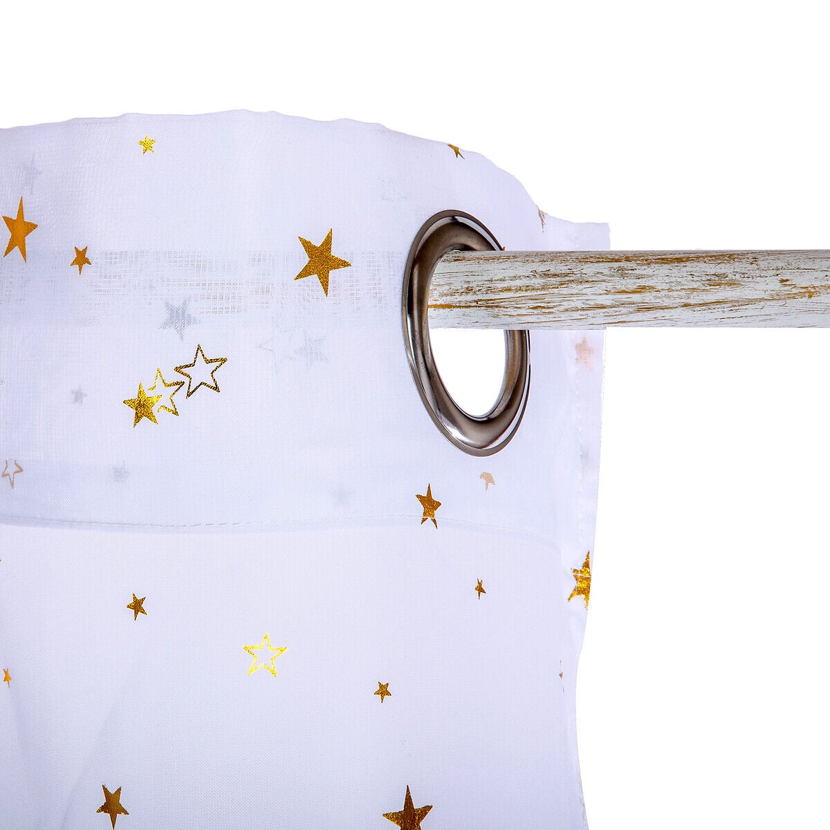 Cortina com estrelas douradas 140x250cm, , large
