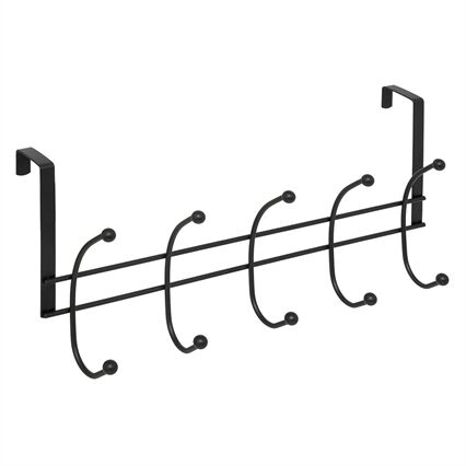 Cabide De 10 Cabeças Com Ganchos Para Porta Preto, , large