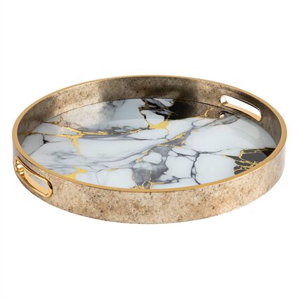 Tray INAYA marbled in resin, , large