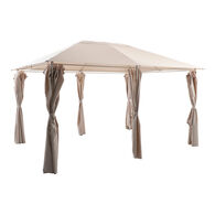 P&eacute;rgola SANTORINI argile/lin con cortinas 3x4m