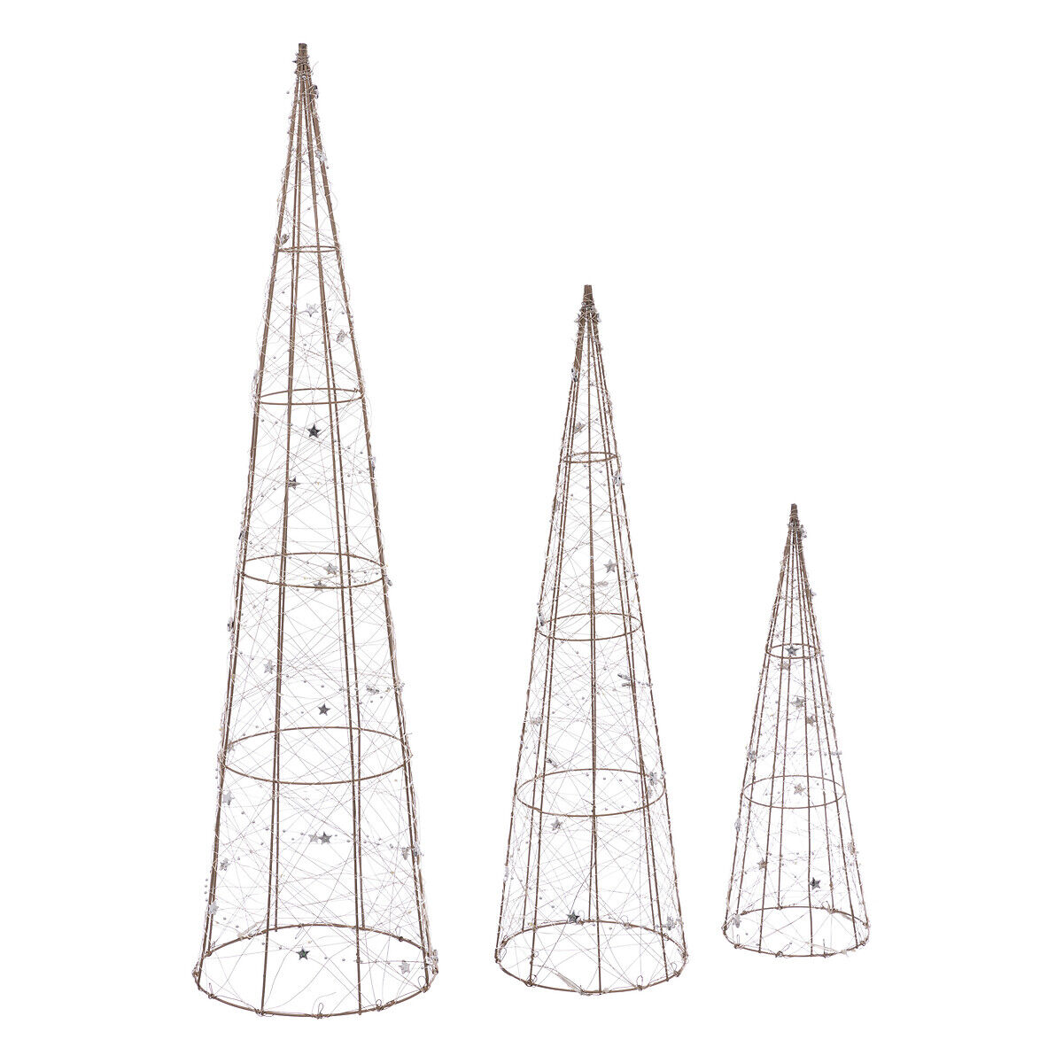Cone decorativo com leds branco quente 60cm, , large