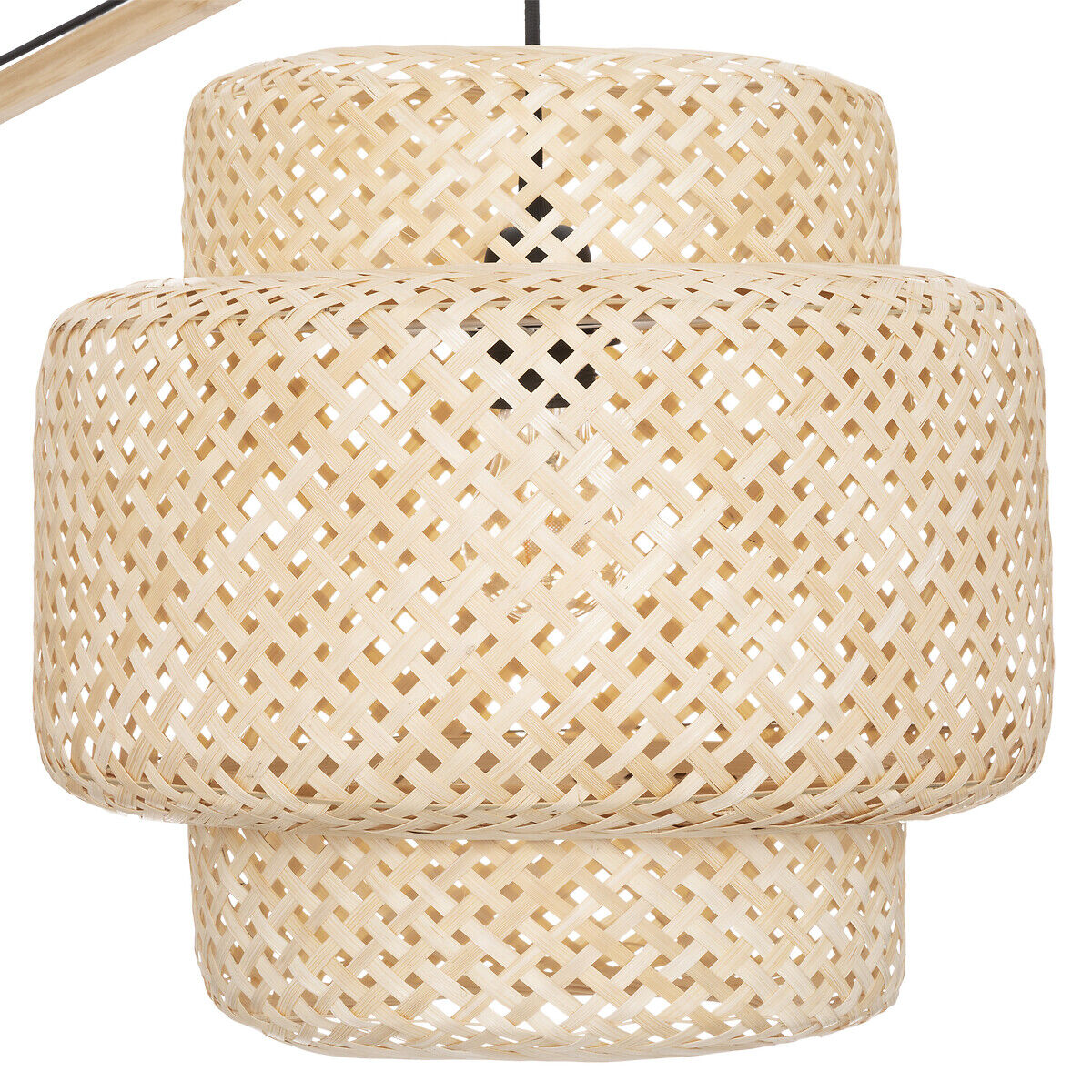 Candeeiro de pé LIBY bege em bambu, , large