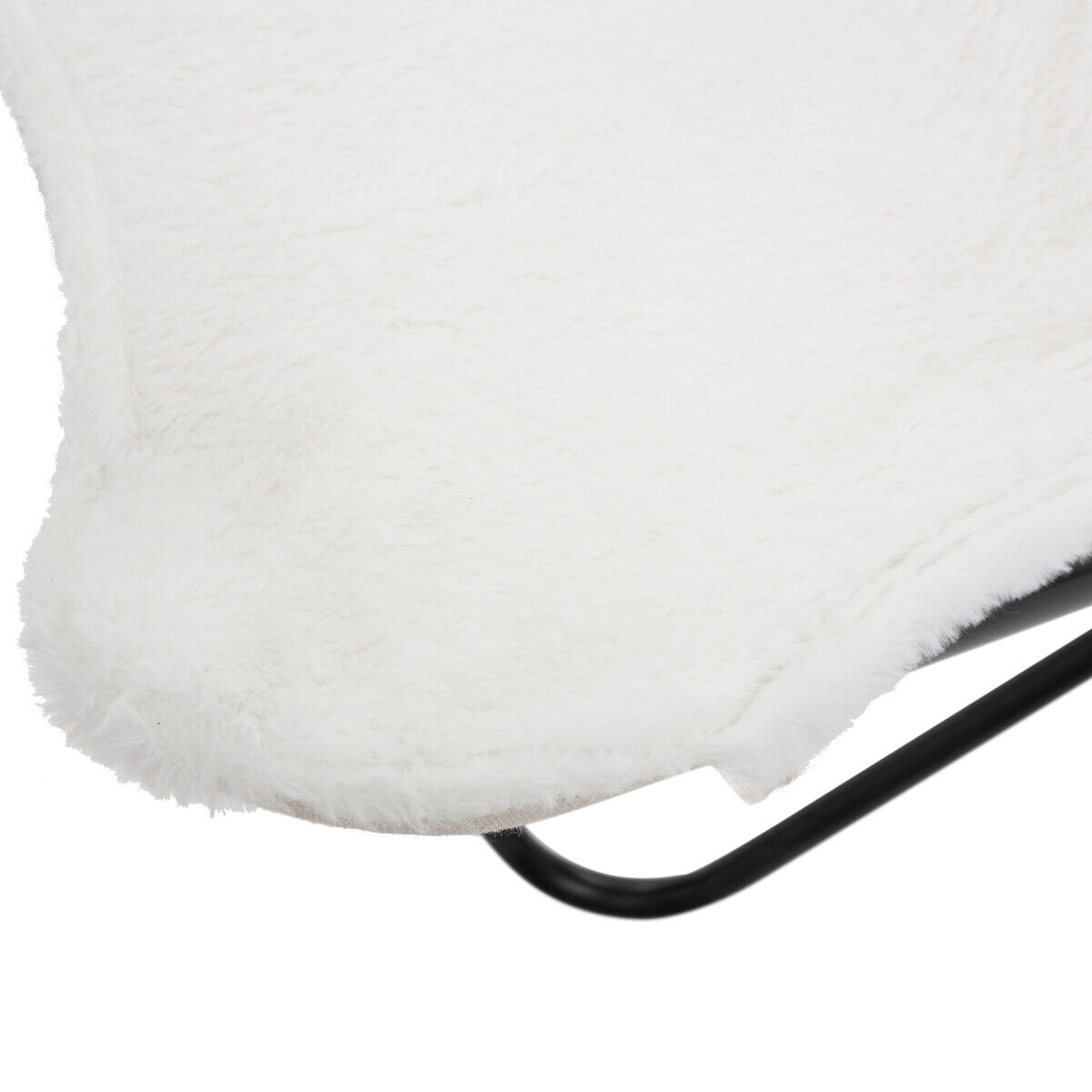 Poltrona OSLO branca com pernas pretas em metal, , large