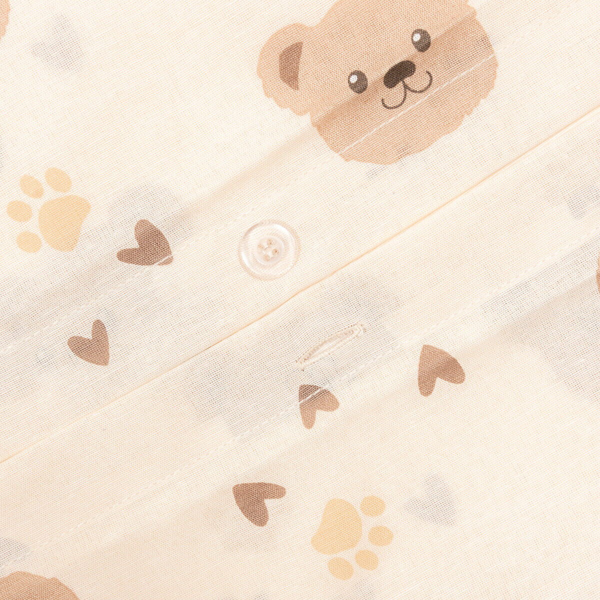 Duvet cover and pillowcase BILLIE beige in cotton, , large