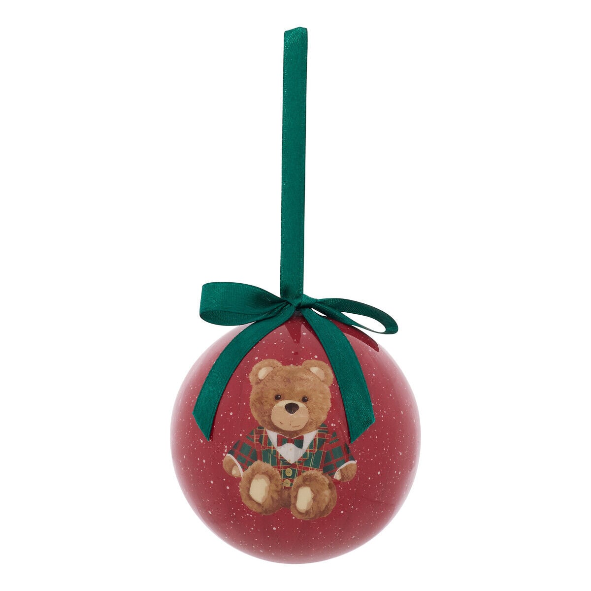Bola de natal ursinho com laço 7.5cm, , large