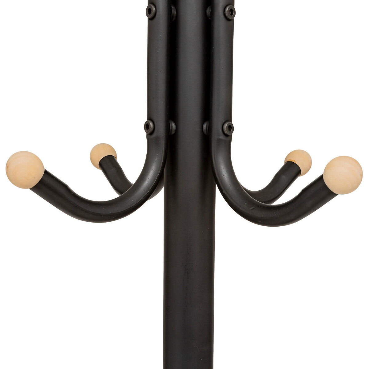 Cabide de pé preto em metal com 11 ganchos, , large
