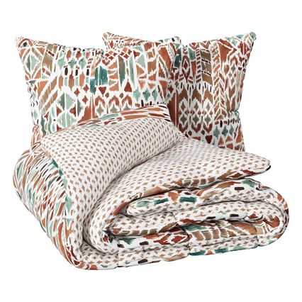 Jogo de cama estampado IKAT de algodão 240x220cm, , large