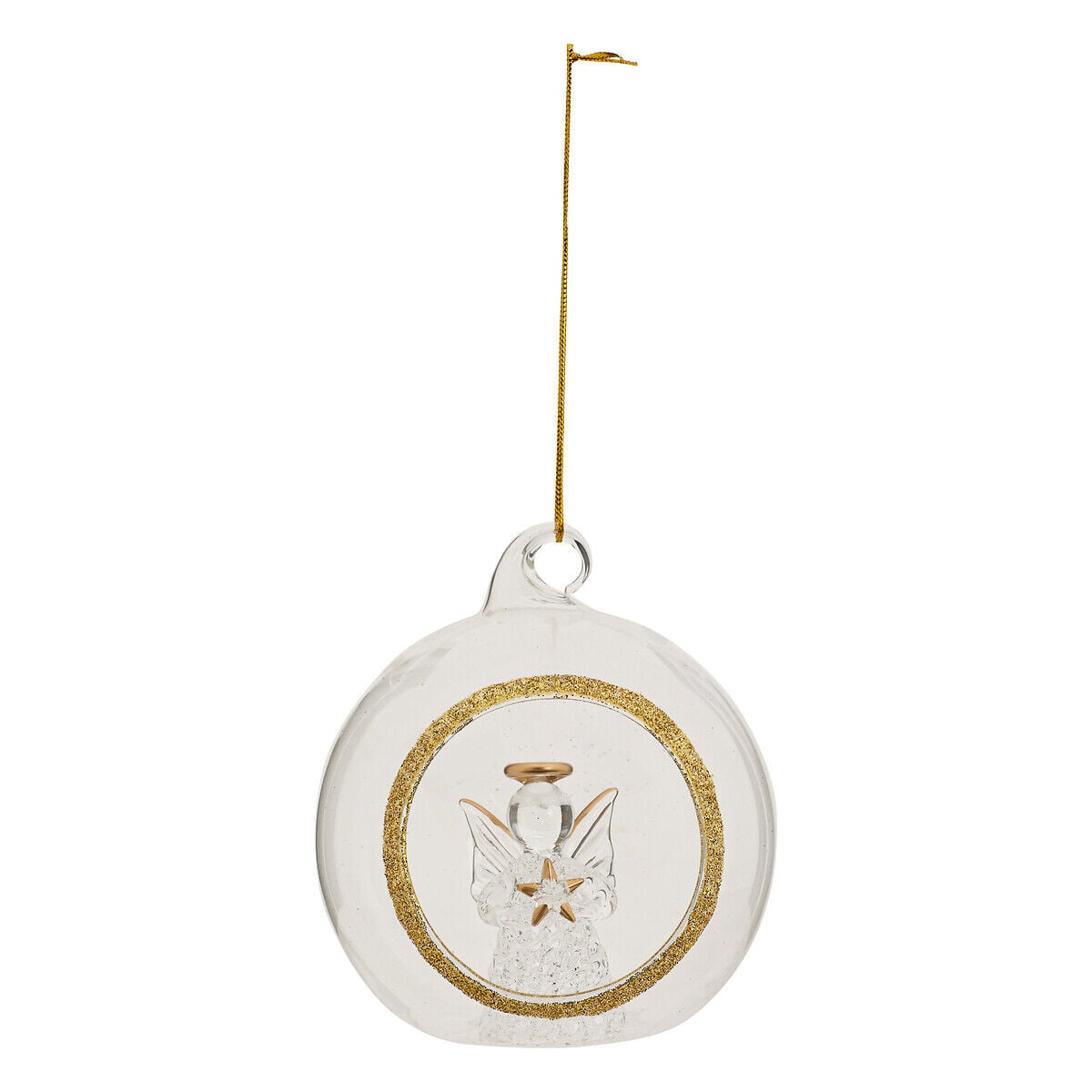 Bola de natal aberta com anjo 10cm, , large