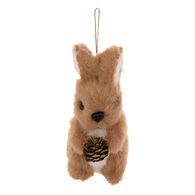 Adorno navide&ntilde;o conejo pelo marr&oacute;n 12cm 