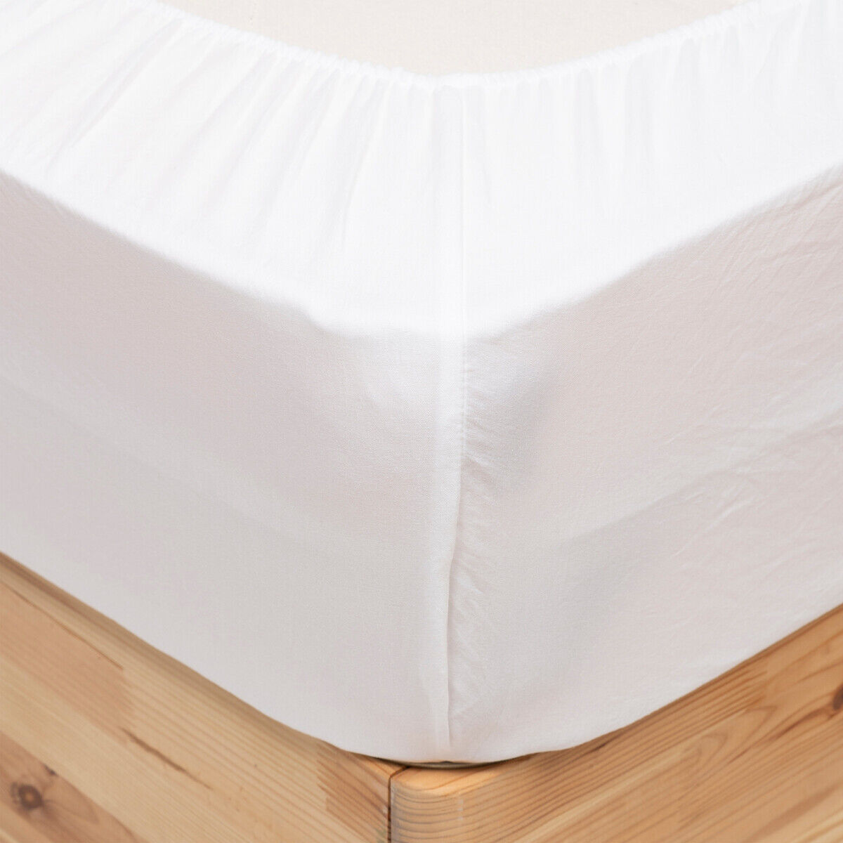 Fitted sheet PRISCIA white, , large