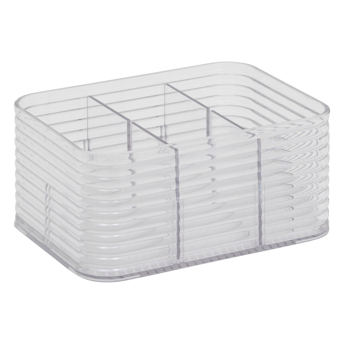 Storage box with 3 compartments grey, , large