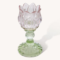 Candelabro FLEUR DE ROSE de vidrio 15cm