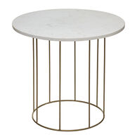 Mesa De Apoio Garance Branca Em M&aacute;rmore 45x40cm