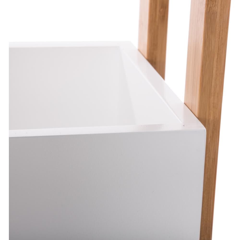 Móvel de apoio branco em bambu com 3 prateleiras, , large