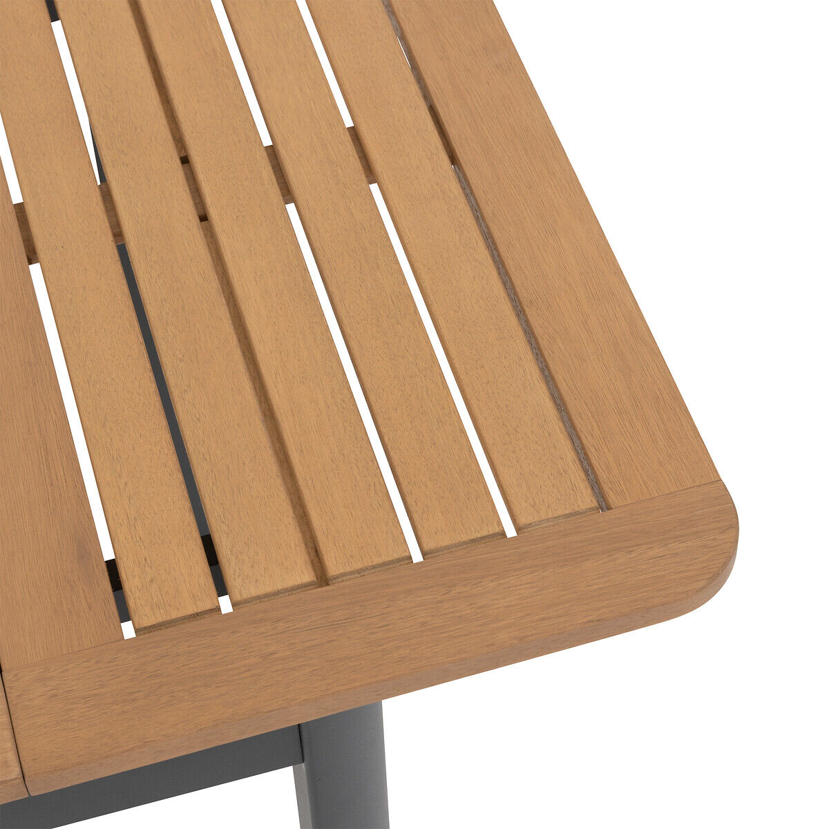 Mesa extensível FOLYA em alumínio e madeira eucalipto, , large