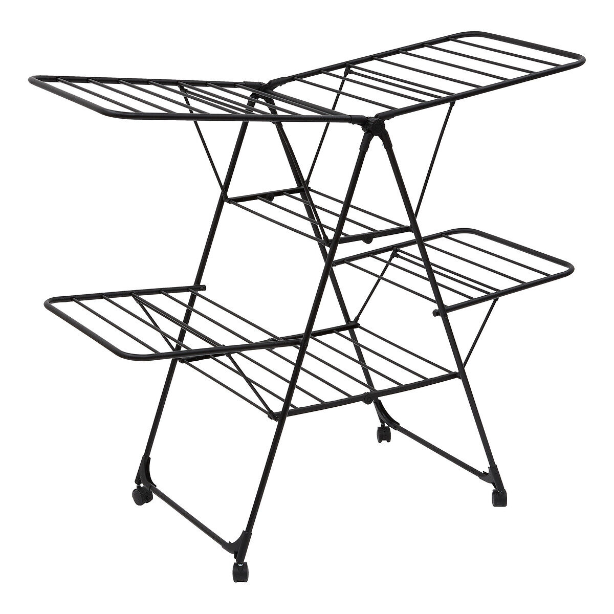Estendal para roupa preto em metal, , large