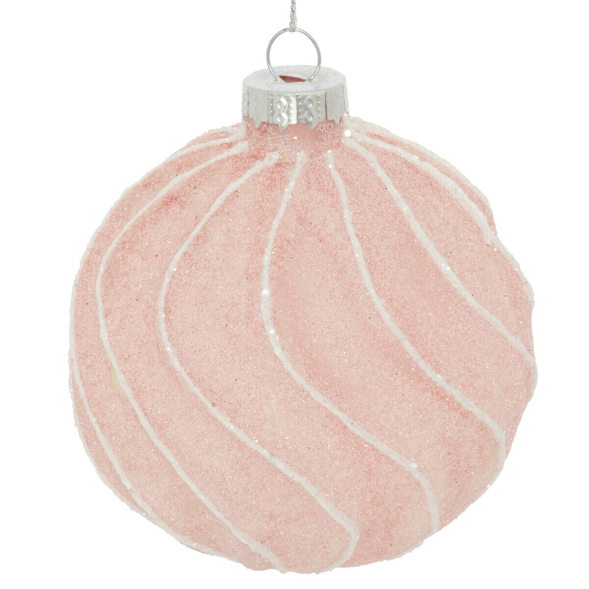 Bola de navidad relieve rosa 8cm, , large