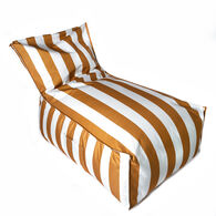 Puf sofa impermeable rayas blancas y amarillas