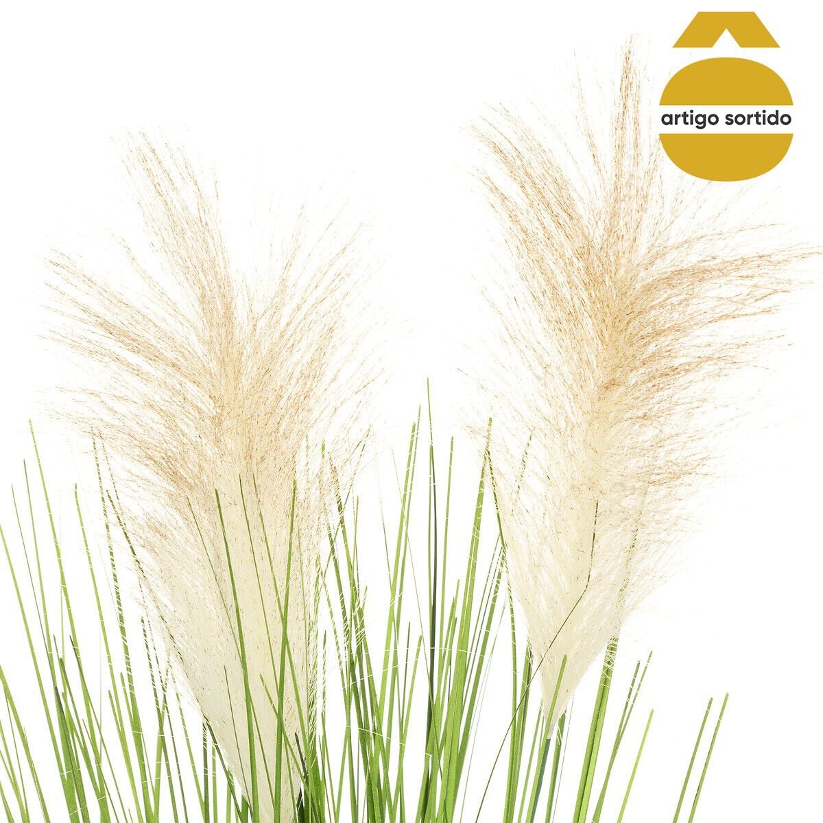 Vaso de cimento com plumas 68cm, , large