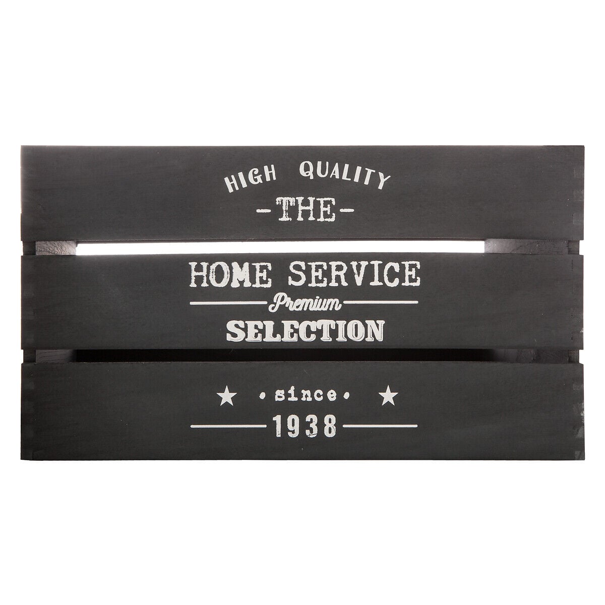 Wooden box FACTORY dark grey, , large