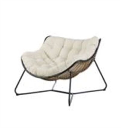 Cadeirão RELAX bubble em metal e rattan com almofada, , large