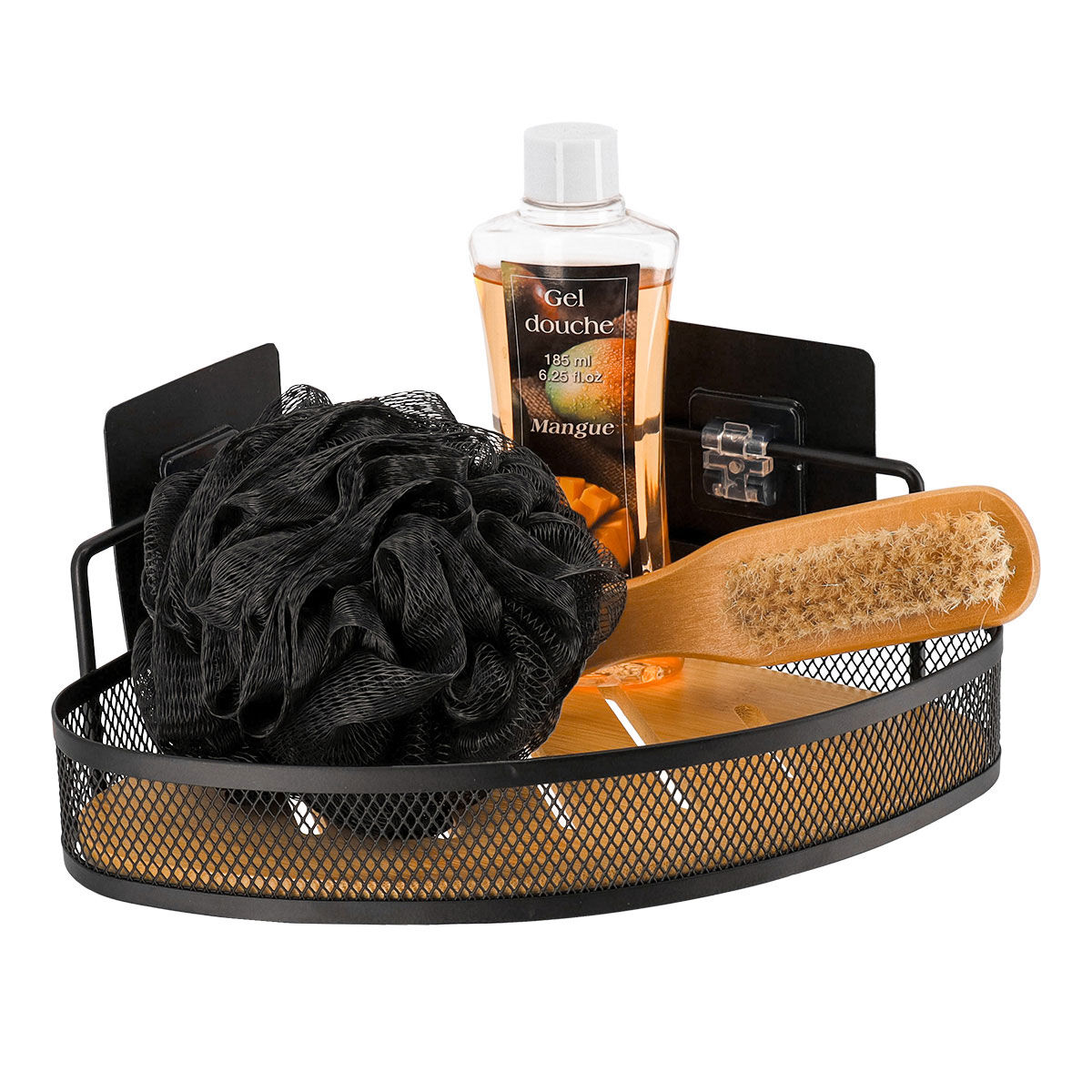 Suporte wc canto preto 20x11cm, , large