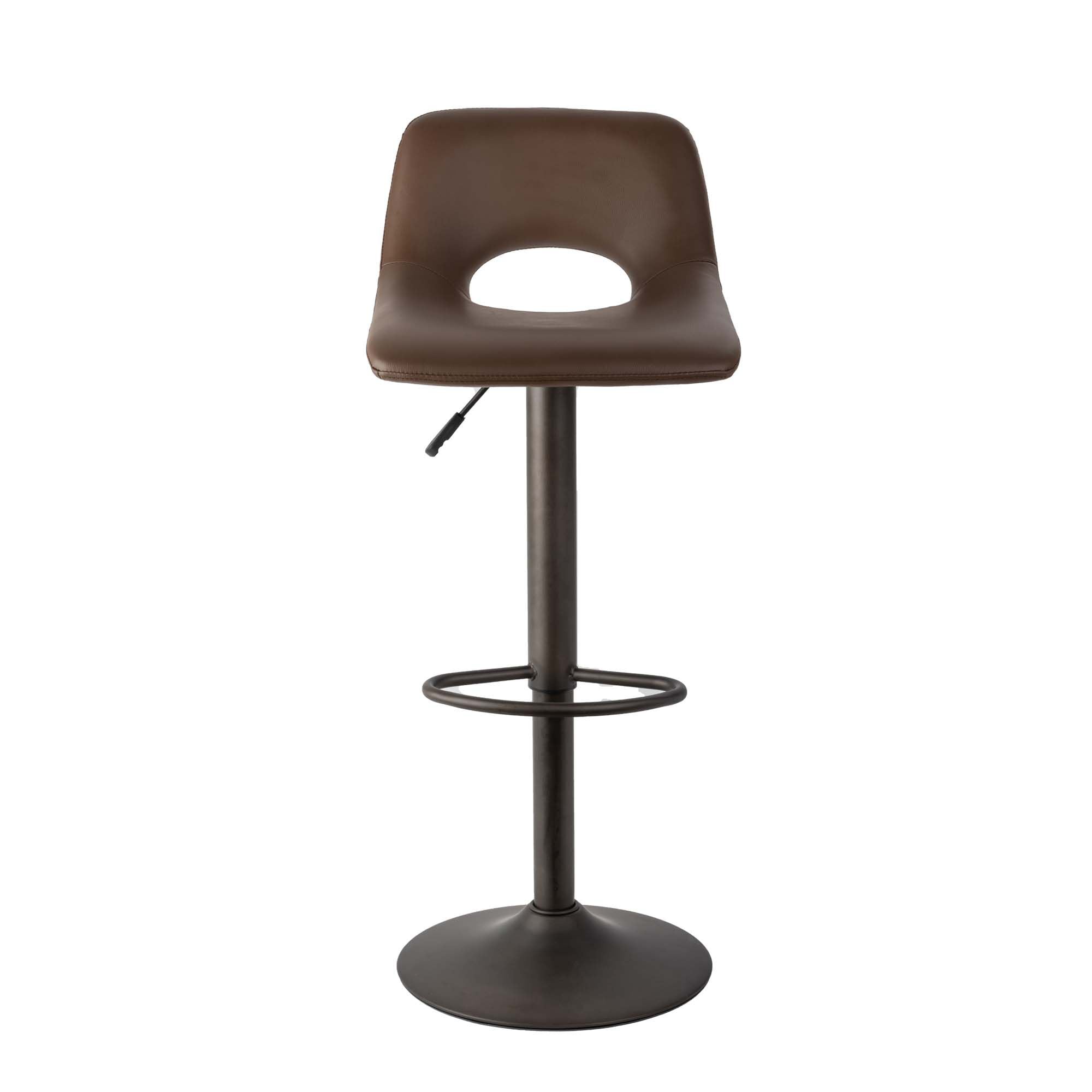Conjunto de 2 bancos de bar JENKI castanho regulável, , large