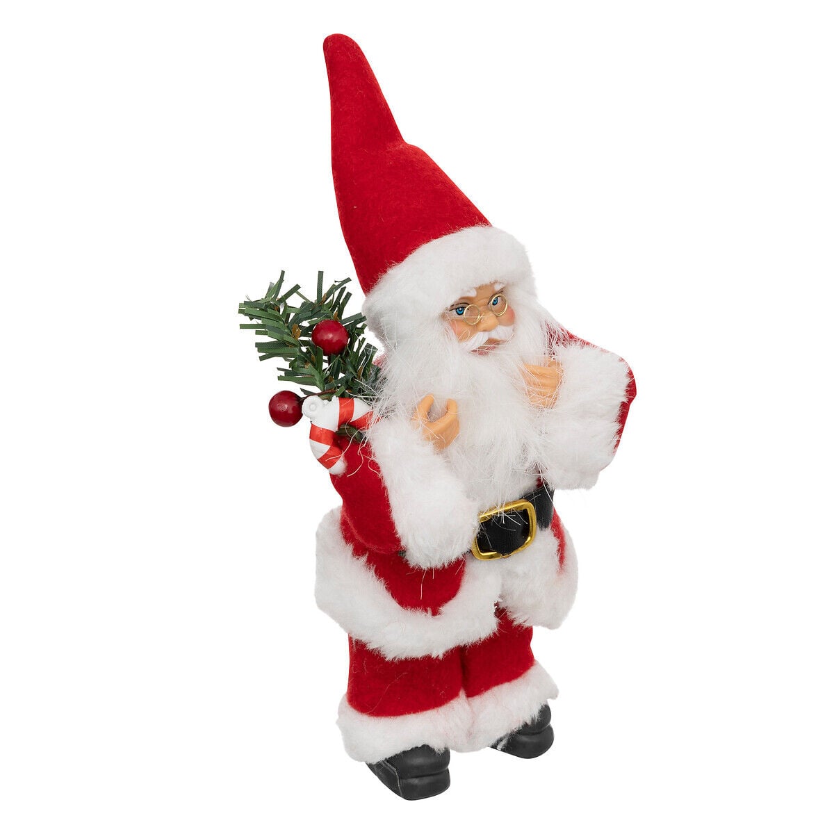 Figura pai natal tradicional com saco 18cm, , large