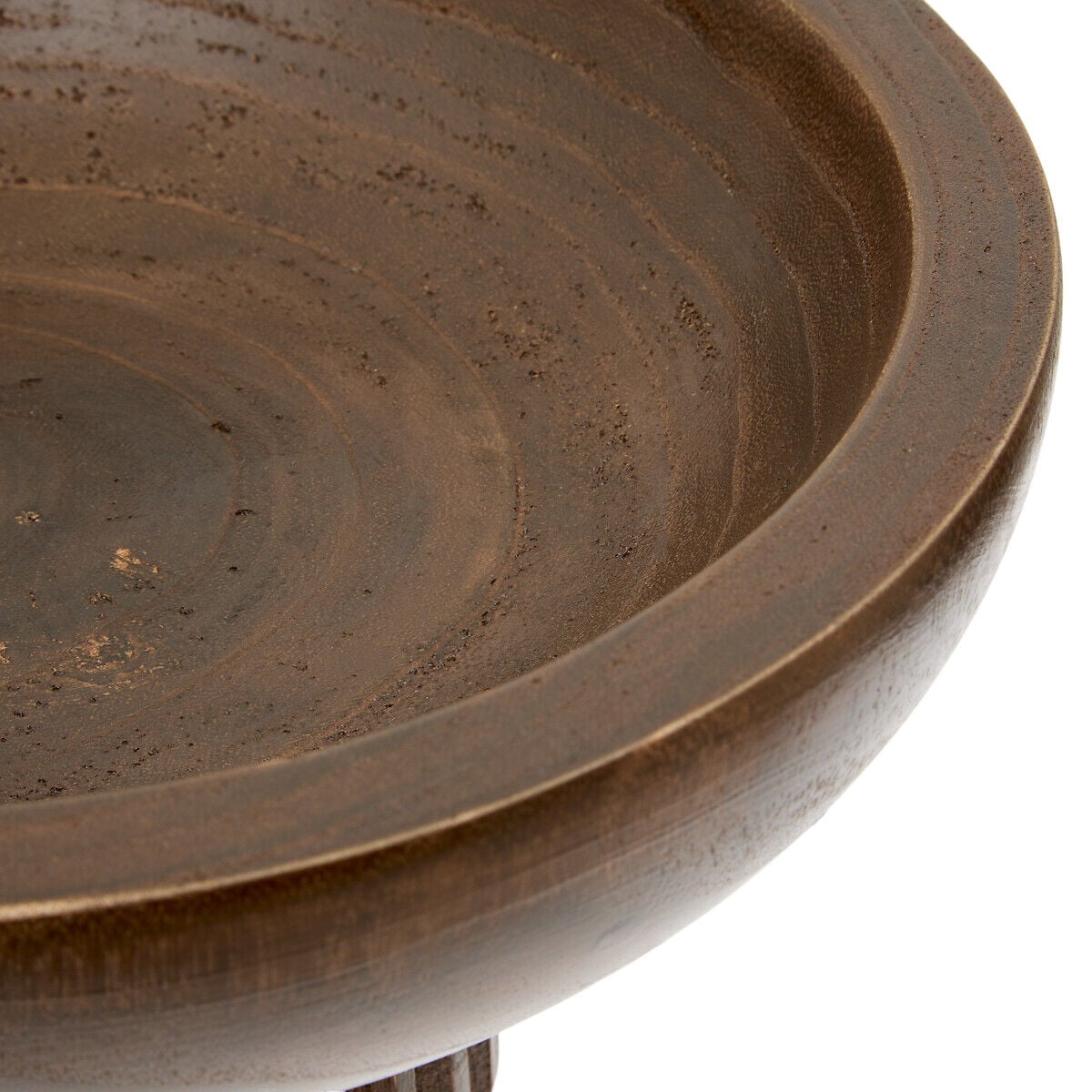 Taça decorativa HOMY castanha em madeira paulownia 18cm, , large