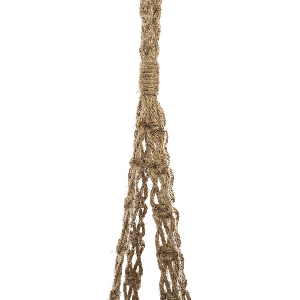 Vaso suspenso branco em cerâmica e juta 74cm, , large