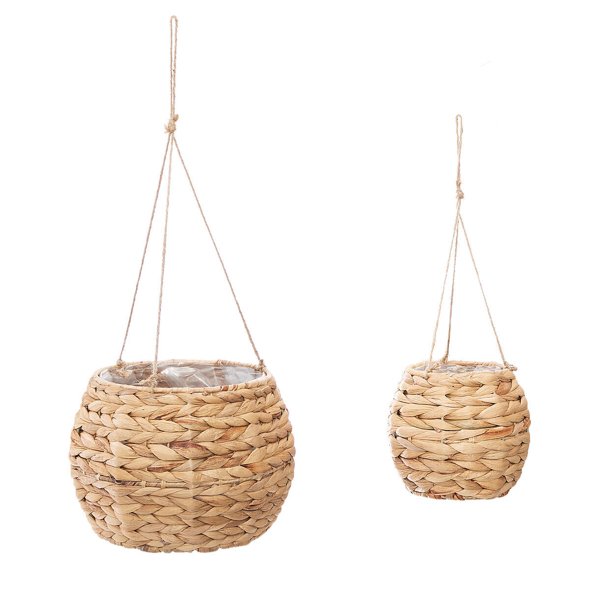 Hanging plant pot HYA beige in water hyacinth, , large