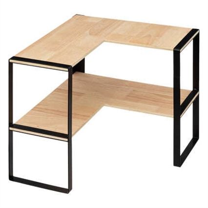 Estante De Canto Com 2 Níveis Em Madeira, , large