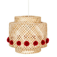 L&aacute;mpara De Techo Liby Con Pompones 28cm