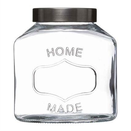 Sweet jar oval in glass with lid, , large
