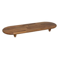 Tabla Ovalada Marr&oacute;n De Madera 70x25cm