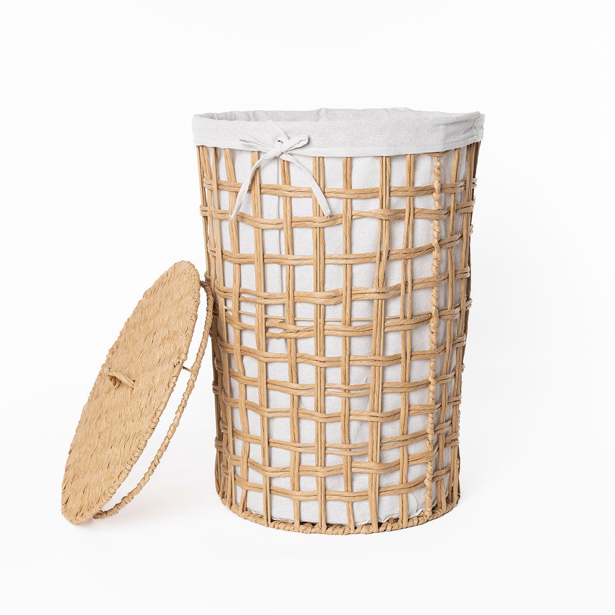 Bathroom laundry basket natural, , large