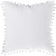 Coj&iacute;n Blanco Con Pompones 40x40Cm