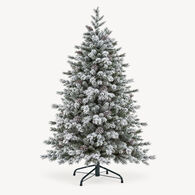 &Aacute;rbol Navidad Yukon Verde Efecto Nieve Con Pi&ntilde;as