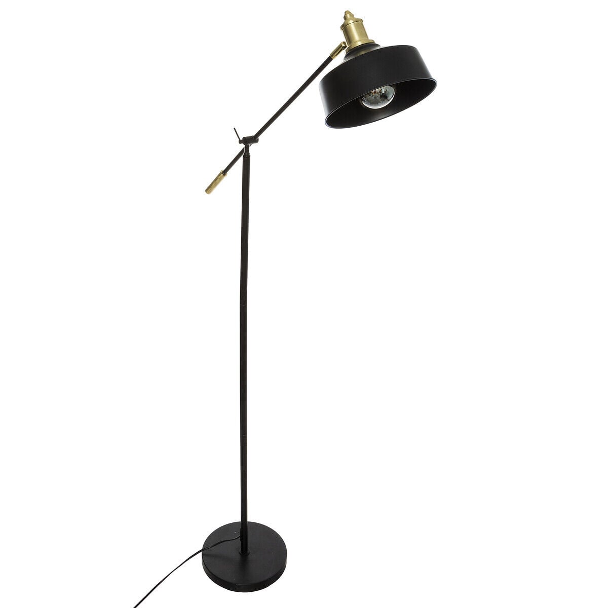 Candeeiro de pé FLOWER preto em aço 155cm, , large