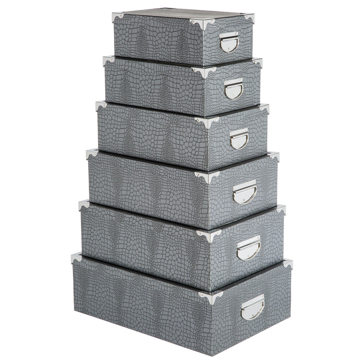 Conjunto de 6 caixas de arrumação CROCO, , large