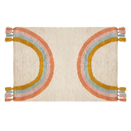 Tapete arco-íris TUFT com tassels rainbow 100x150cm, , large