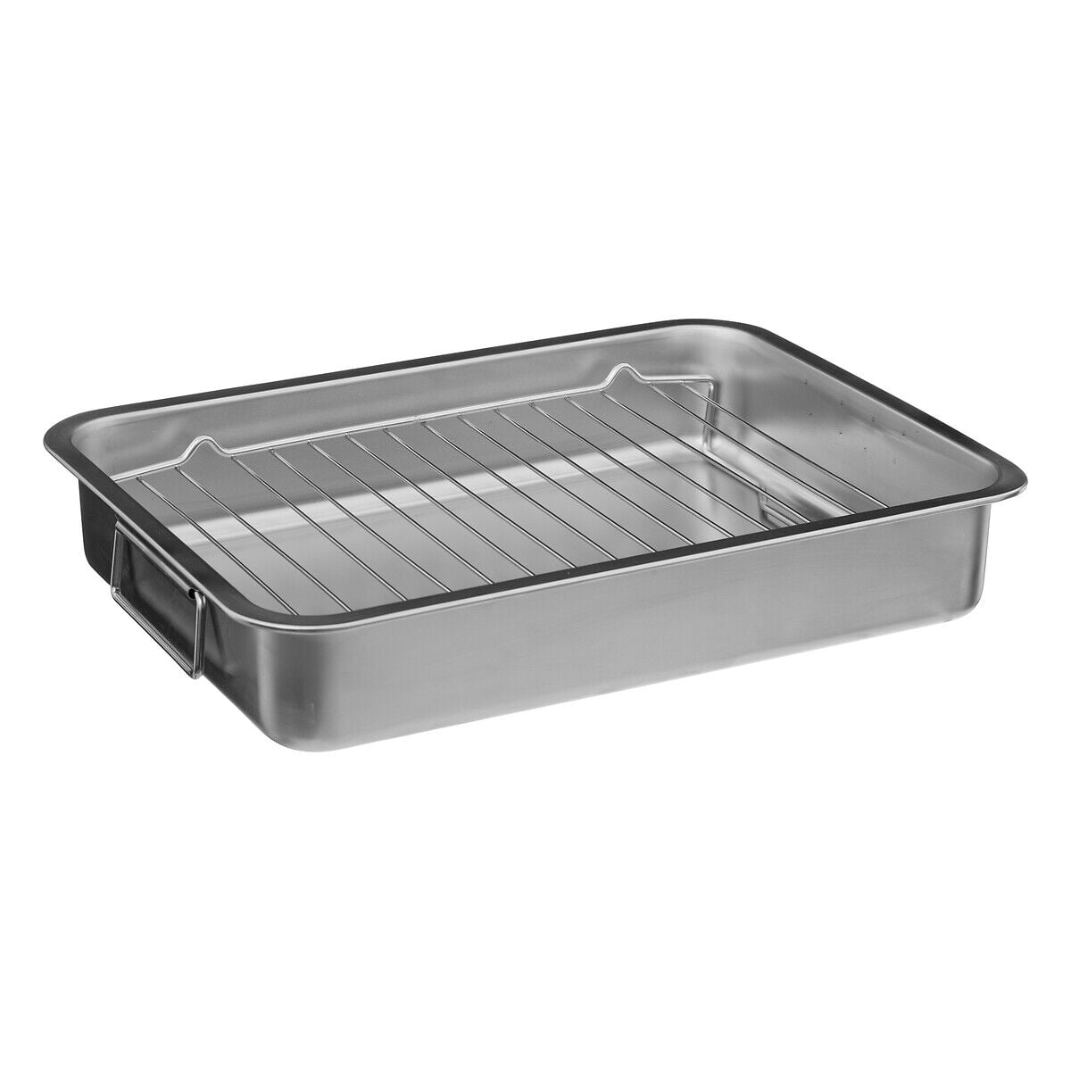 Tabuleiro para forno em inox com grelha 30x40cm, , large
