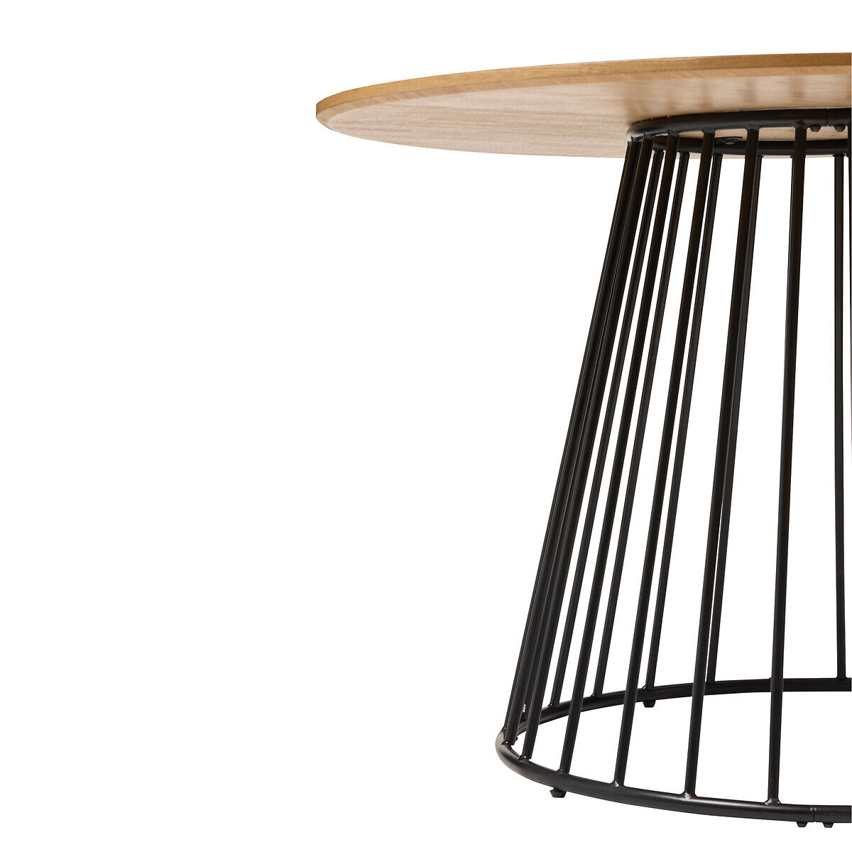 Mesa de jantar RAYO castanha em mdf e metal D120x75cm, , large