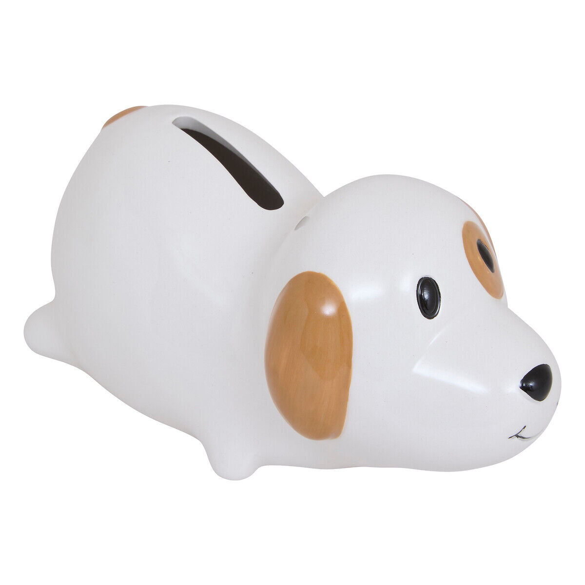 Mealheiro cão branco e castanho 7cm, , large