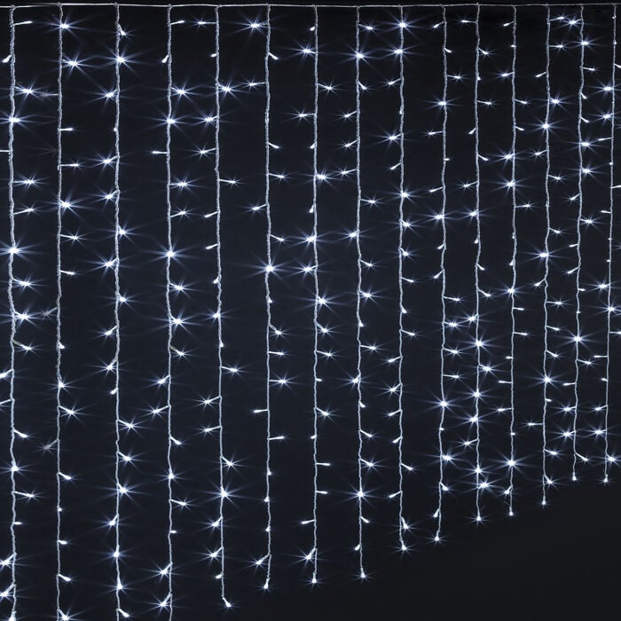 Cortina luminosa de natal branco frio 300 leds, , large
