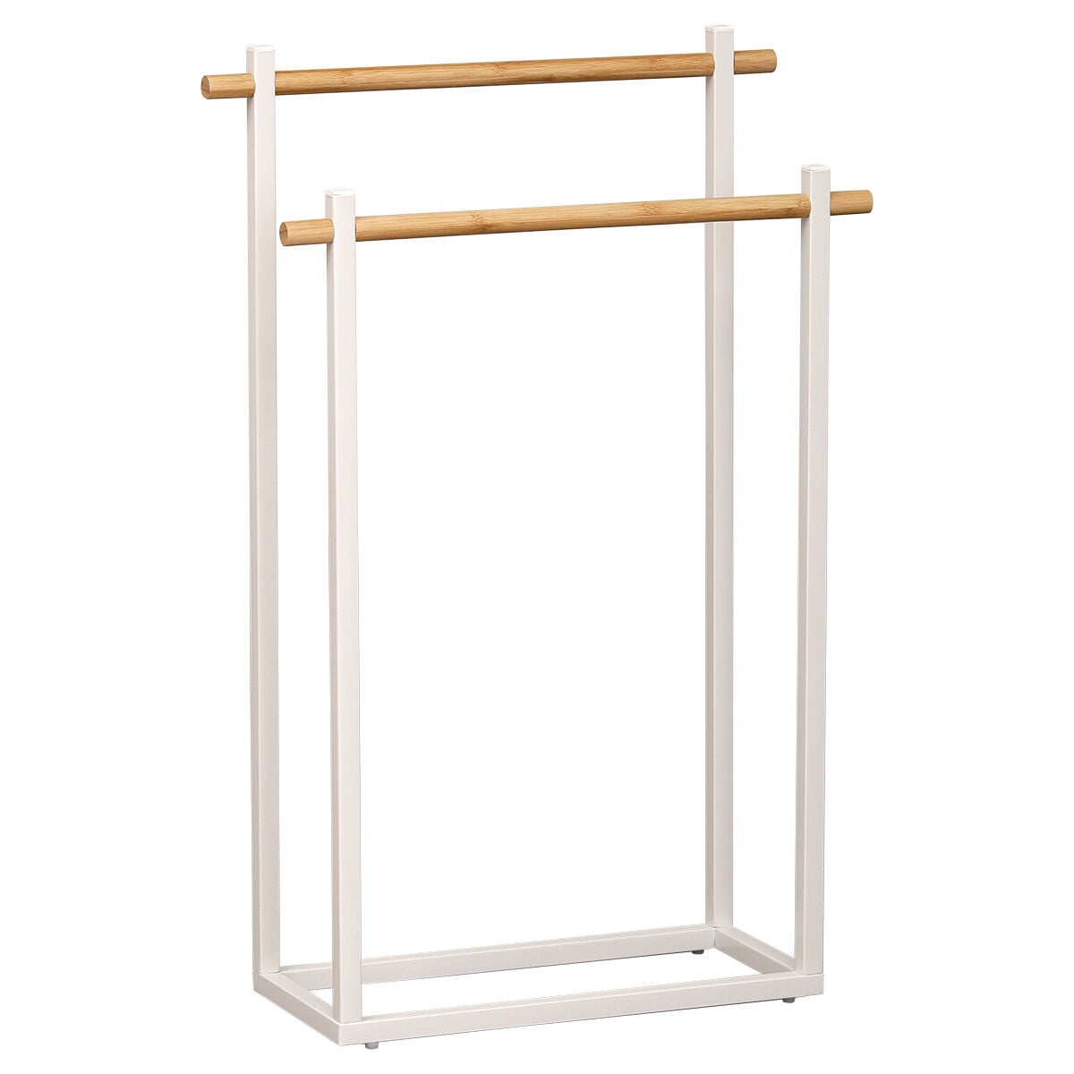 Rectangular bathroom towel rail black, , large